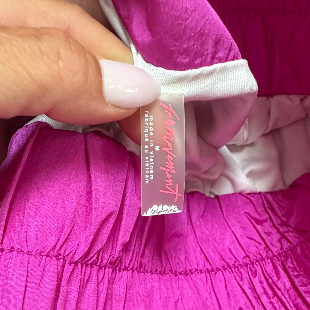 FP Movement by Free People High-Waist Smocked Hot Pink Shorts - Picture 3 of 4